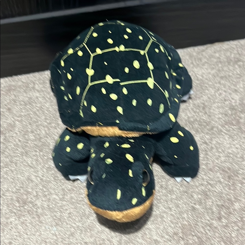 Plush Turtle Toy - Black and Yellow